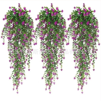 Simulare transfrontalieră plantă verde agățat de perete simulare eucalipt camelia viță de vie eucalipt frunze ratan agățat decorare florală
