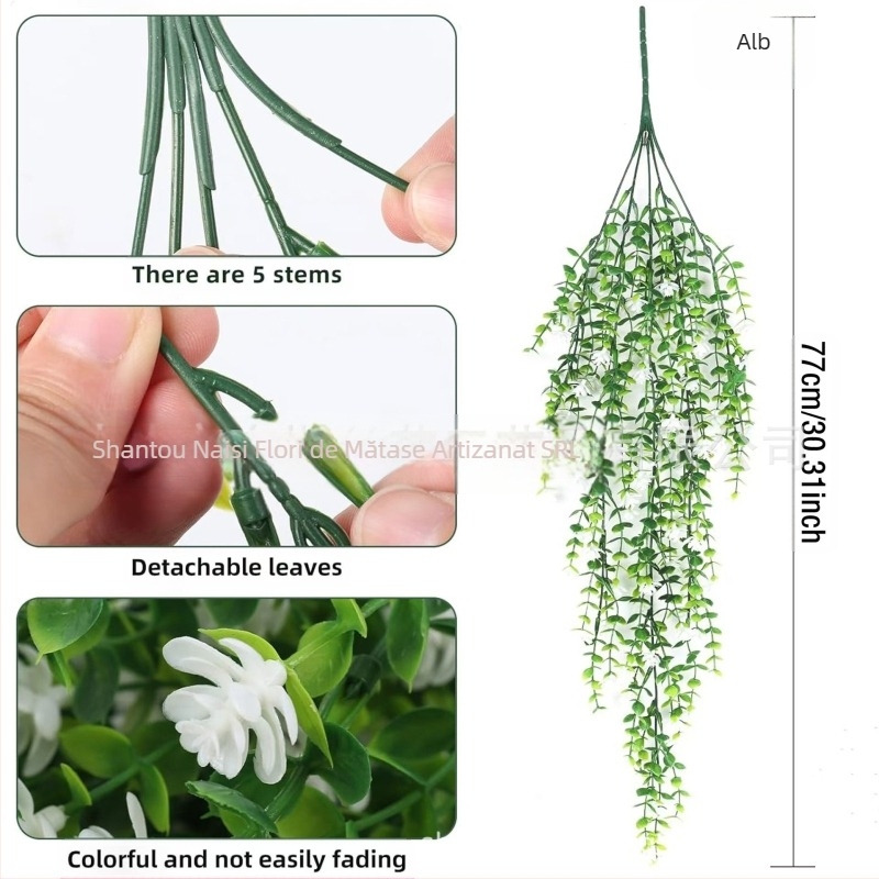 Simulare transfrontalieră plantă verde agățat de perete simulare eucalipt camelia viță de vie eucalipt frunze ratan agățat decorare florală