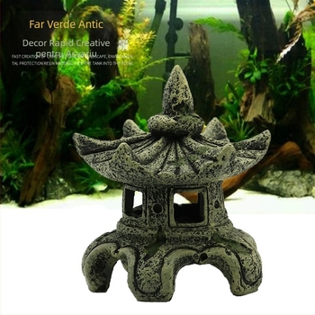 Acvariu peisaj decor micro peisaj pod pavilion grădină stil chinezesc bonsai peisaj ornamente far antic