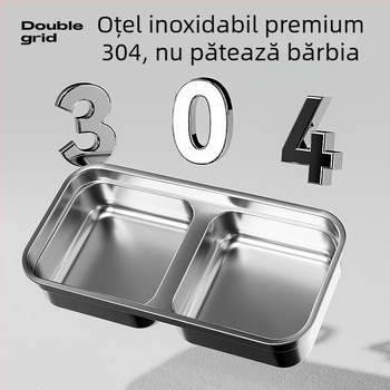 Bol pentru pisici, bol pentru hrană pentru pisici, bol dublu din oțel inoxidabil, bol anti-șoc, bol pentru animale de companie, bol pentru masă pentru pisici, bol pentru băut, bol pentru hrană pentru câini