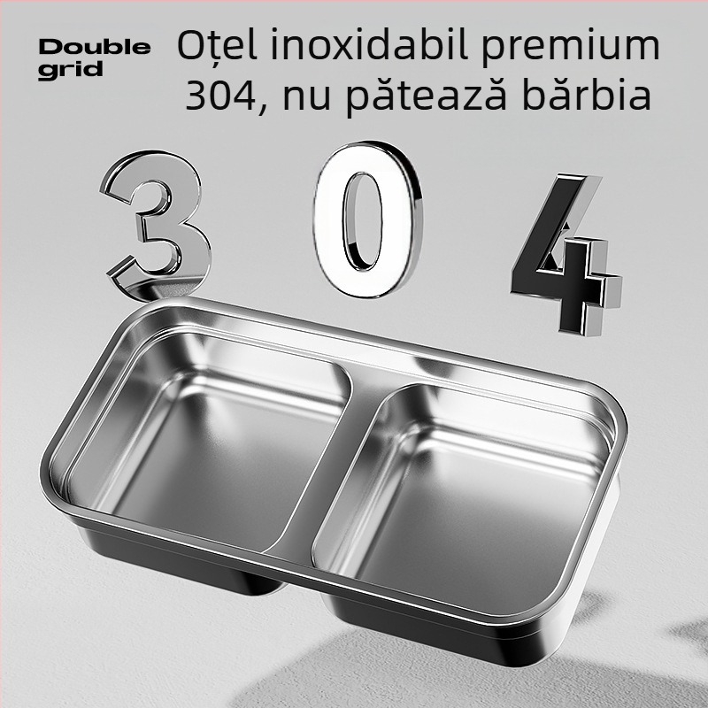 Bol pentru pisici, bol pentru hrană pentru pisici, bol dublu din oțel inoxidabil, bol anti-șoc, bol pentru animale de companie, bol pentru masă pentru pisici, bol pentru băut, bol pentru hrană pentru câini