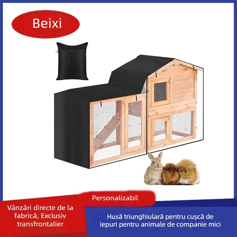 Cușcă triunghiulară pentru animale de companie, cușcă de iepuri, cu dublu strat, protecție solară pentru animale de companie, capac protector pentru cușcă de iepuri