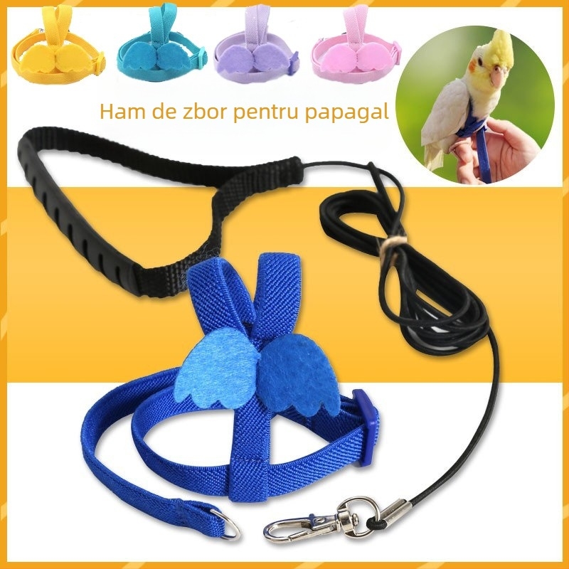 Frânghie de zbor transfrontalieră pentru papagali Amazon, curea misterioasă de bujor cu vânt, din jucărie de pasăre cu frânghie elastică de tracțiune pentru pasăre