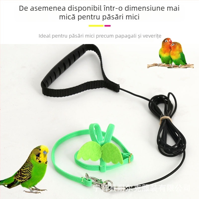 Frânghie de zbor transfrontalieră pentru papagali Amazon, curea misterioasă de bujor cu vânt, din jucărie de pasăre cu frânghie elastică de tracțiune pentru pasăre