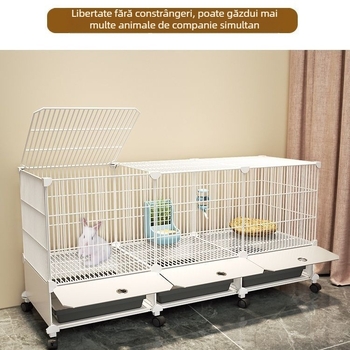 Cușcă de iepuri de uz casnic mare pentru interior, tavă pentru iepuri, cobai, cobai, cușcă pentru animale de companie, cuib de iepuri, cușcă dublă anti-jailbreak