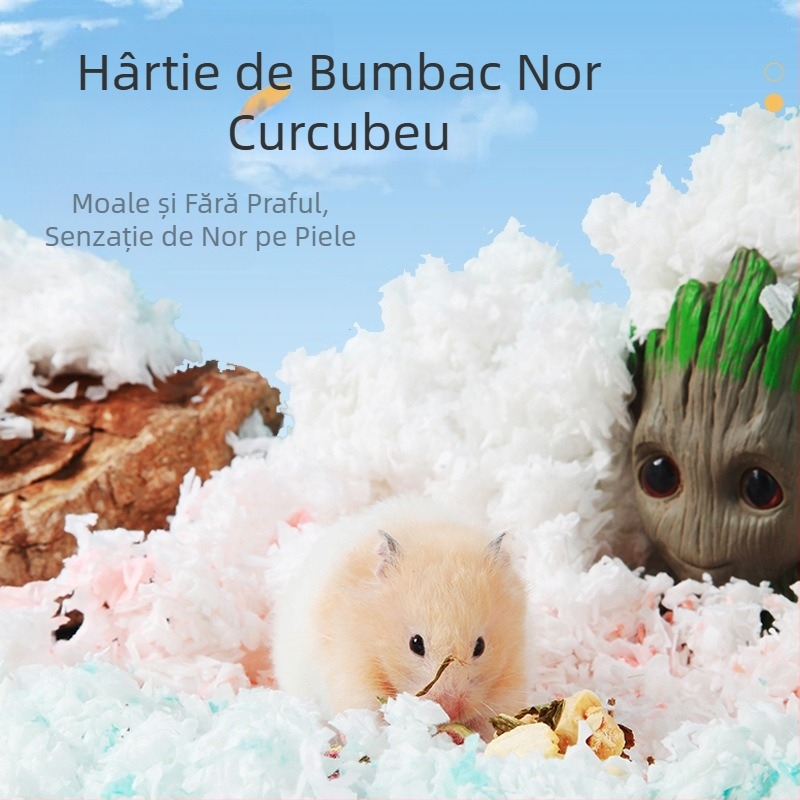 Hârtie de bumbac pentru hamster, dischetă naturală fără praf, hârtie de bumbac, deodorant pentru animale mici, hârtie de pulpă de bumbac, absorbant, așchii de lemn, consumabile pentru hamster