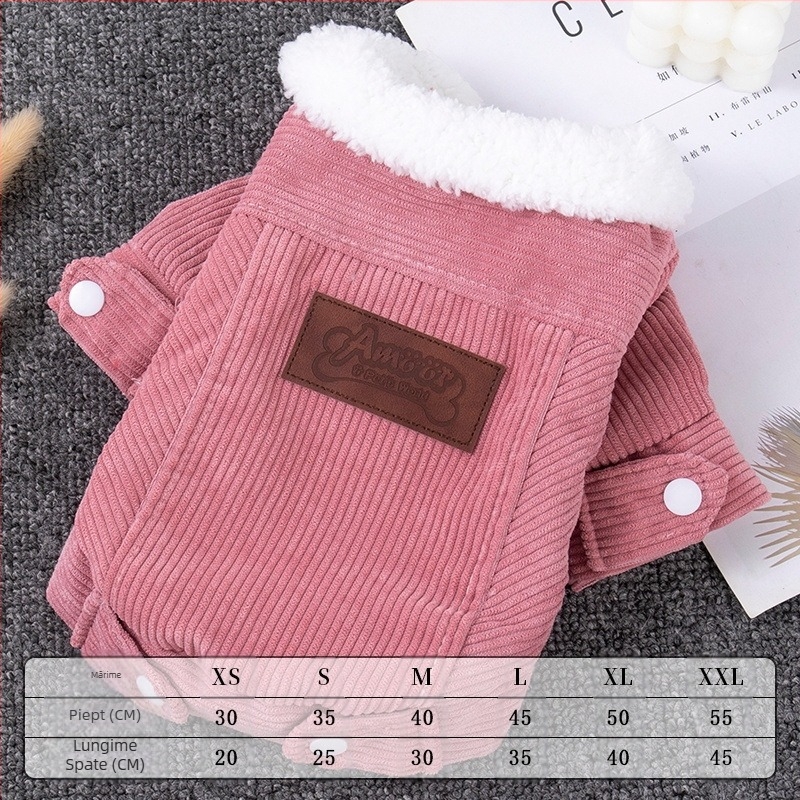 Haine pentru câini toamna și iarna, căptușite cu lână, îngroșate și calde, vestă din lână de miel, urs, corgi, pisici, îmbrăcăminte pentru animale de companie, en-gros