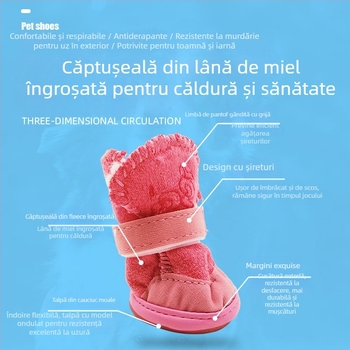 Pantofi pentru animale de companie, cizme de zăpadă, pantofi pentru pisici, pantofi pentru câini, toamna și iarna, Teddy Chihuahua, lână de miel, pantofi din bumbac pentru câini, consumabile