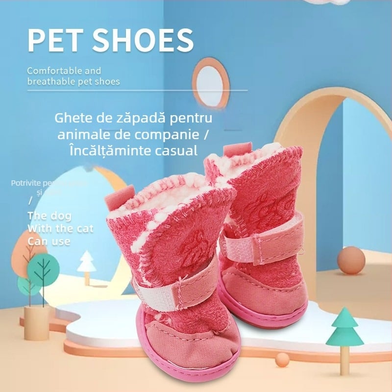 Pantofi pentru animale de companie, cizme de zăpadă, pantofi pentru pisici, pantofi pentru câini, toamna și iarna, Teddy Chihuahua, lână de miel, pantofi din bumbac pentru câini, consumabile
