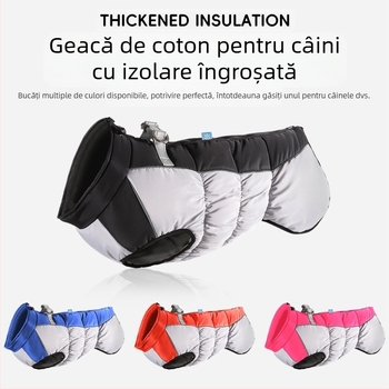 Haine de iarnă pentru câini transfrontaliere, îngroșate, calde, din fleece polare, pentru câini mari, haine de depozitare, reflectorizante, impermeabile, pentru animale de companie