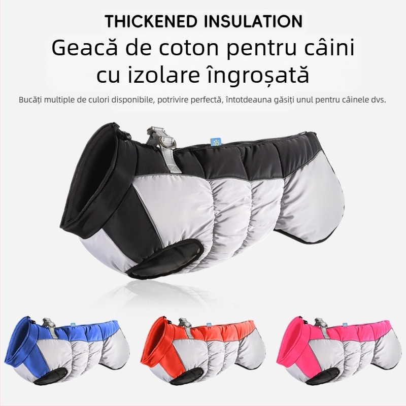 Haine de iarnă pentru câini transfrontaliere, îngroșate, calde, din fleece polare, pentru câini mari, haine de depozitare, reflectorizante, impermeabile, pentru animale de companie