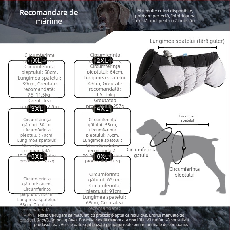 Haine de iarnă pentru câini transfrontaliere, îngroșate, calde, din fleece polare, pentru câini mari, haine de depozitare, reflectorizante, impermeabile, pentru animale de companie