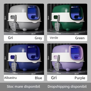Litiera pentru pisici, cutie de toaletă pentru pisici mari, sterilizare ultravioletă, complet închisă, cutie de litiera pentru pisici, en-gros