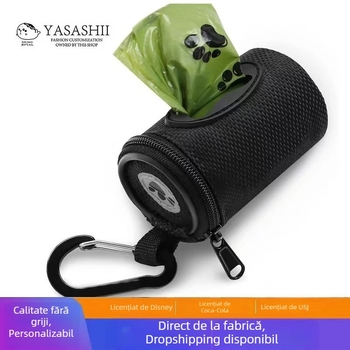 Nou sac de gunoi pentru pisici și câini, convenabil, pentru depozitare, agățat, impermeabil, mic butoi rotund, gât de câine, portabil, multifuncțional, sac de depozitare