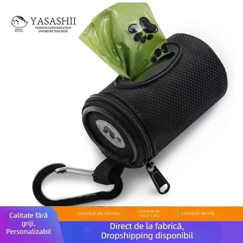 Nou sac de gunoi pentru pisici și câini, convenabil, pentru depozitare, agățat, impermeabil, mic butoi rotund, gât de câine, portabil, multifuncțional, sac de depozitare