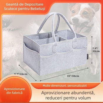 Geantă de scutece din pâslă, geantă pentru mumie, geantă pentru scutece pentru bebeluși, finisare cu resturi de scutece, geantă de depozitare pentru geantă din pâslă