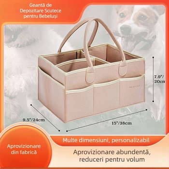 Geantă de scutece din pâslă, geantă pentru mumie, geantă pentru scutece pentru bebeluși, finisare cu resturi de scutece, geantă de depozitare pentru geantă din pâslă