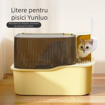 Litiera pentru pisici direct din fabrică, coridor supradimensionat, anti-stropire, complet închis, bazin pentru litiera pentru pisici, deodorant pentru toaletă pentru pisici