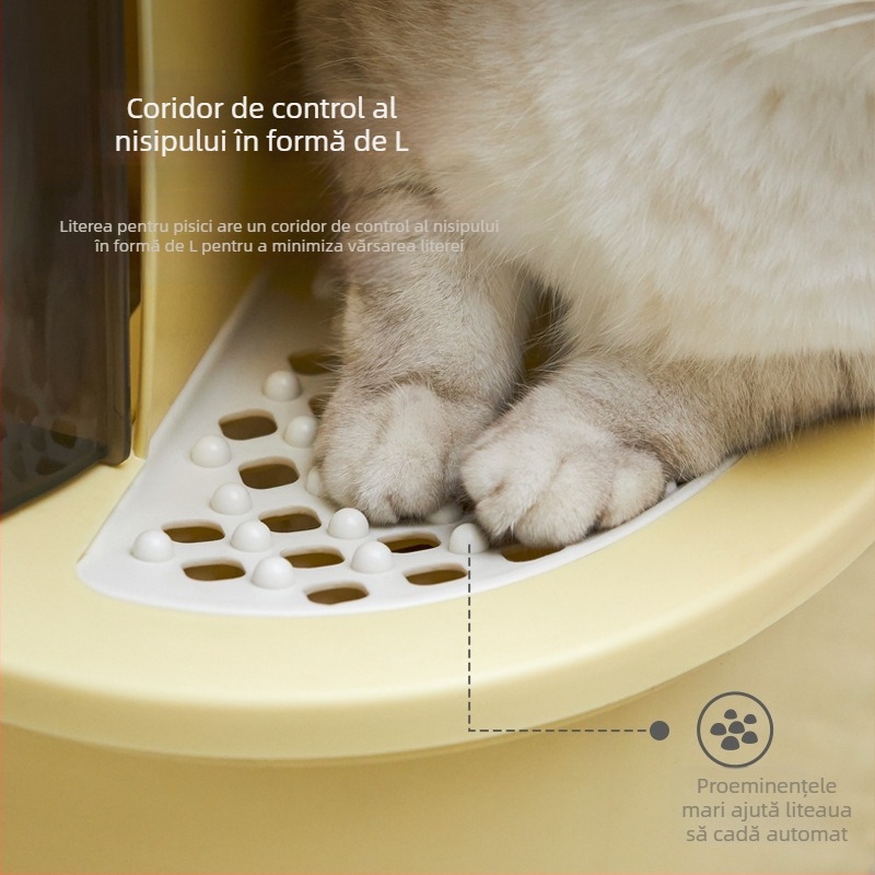 Litiera pentru pisici direct din fabrică, coridor supradimensionat, anti-stropire, complet închis, bazin pentru litiera pentru pisici, deodorant pentru toaletă pentru pisici