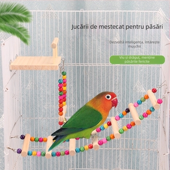 Jucărie pentru papagali, piele de tigru, bujor, Xuanfeng, colivie pentru păsări de mestecat și cățărat, scară, platformă, scară, leagăn, articole pentru animale de companie