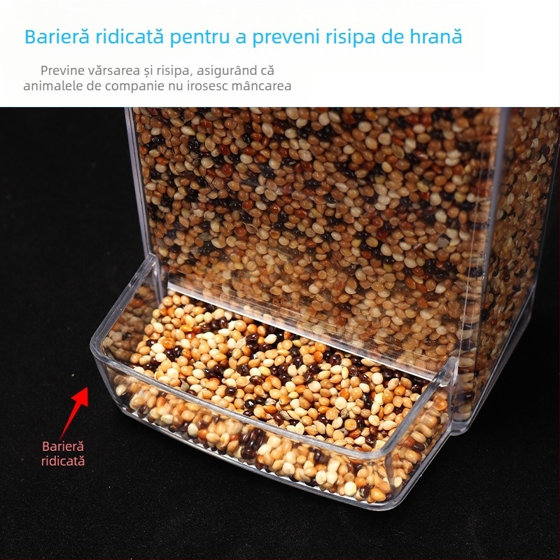 Piele de tigru bujor Cockatiel păsări hrană cutie anti-stropire anti-stropire automată alimentator nou alimentator transparent pentru păsări