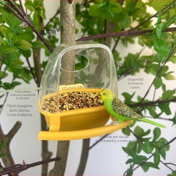 Papagal păsări hrană cutie plastic hrănitor pentru păsări în aer liber rezervor de hrană pentru păsări cutie anti-stropire anti-stropire cupă de hrană pentru păsări