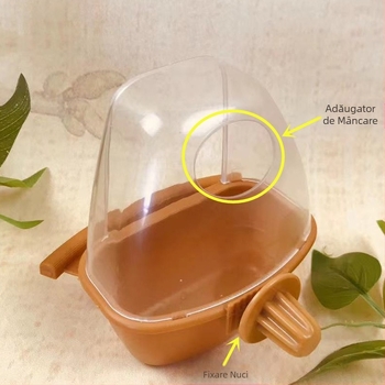 Papagal păsări hrană cutie plastic hrănitor pentru păsări în aer liber rezervor de hrană pentru păsări cutie anti-stropire anti-stropire cupă de hrană pentru păsări