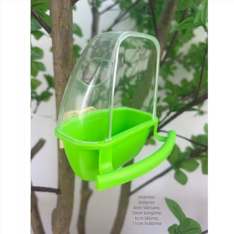 Papagal păsări hrană cutie plastic hrănitor pentru păsări în aer liber rezervor de hrană pentru păsări cutie anti-stropire anti-stropire cupă de hrană pentru păsări