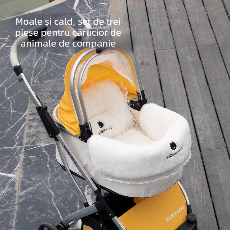 Pernă anti-murdărire Stroller Edge pentru pisici și câini, pernă pentru cărucior, pernă de gât, eșarfă de barieră, confortabilă pentru uz casnic și în interior