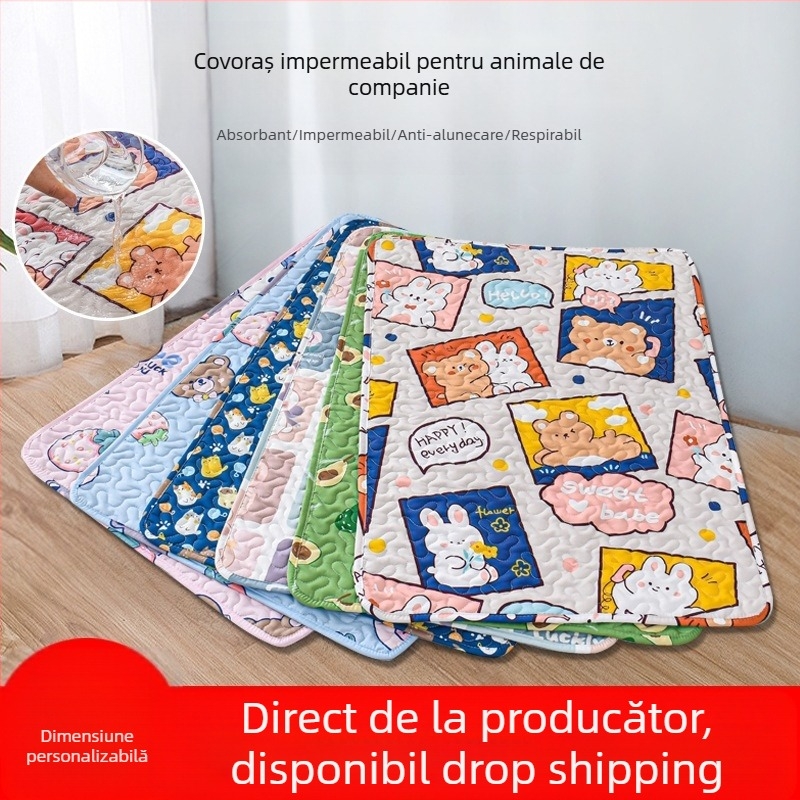 Scutec pentru animale de companie, lavabil și reutilizabil, absorbant, antiderapant, impermeabil, ghid de dresaj, scutec