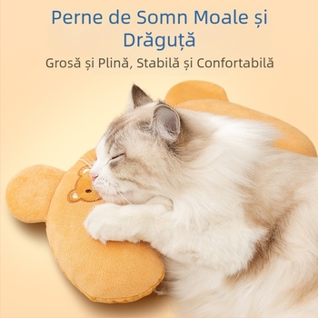 Pernă specială pentru câini, Four Seasons, universală, respirabilă, brodată cu desene animate, în formă de U, pentru pisici, pentru dormit