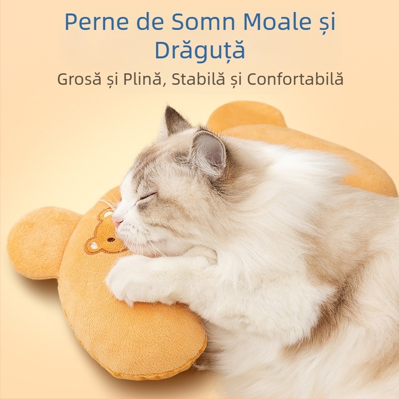 Pernă specială pentru câini, Four Seasons, universală, respirabilă, brodată cu desene animate, în formă de U, pentru pisici, pentru dormit