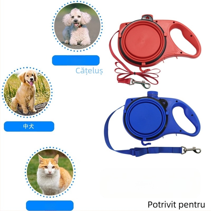 Câine trei-în-unu tracțiune frânghie în aer liber portabil câine mare Golden Retriever ciobănesc german câine mers pe jos artefact câine lanț animal de companie pisică câine frânghie