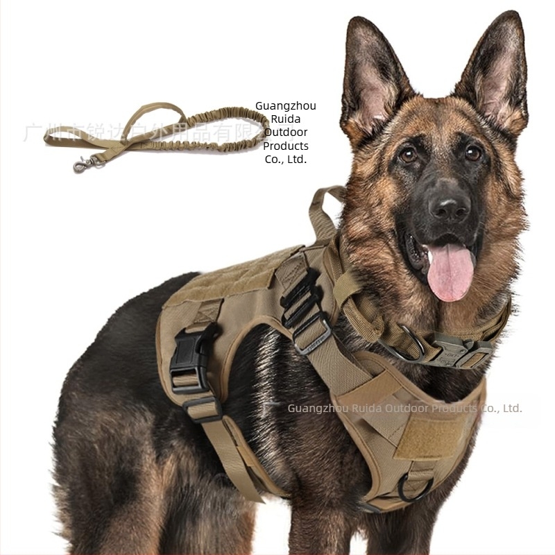 Curea tactică din nailon pentru câini mari, reglabilă și impermeabilă, vestă pentru câini, piept și spate, costum tactic pentru câini de companie
