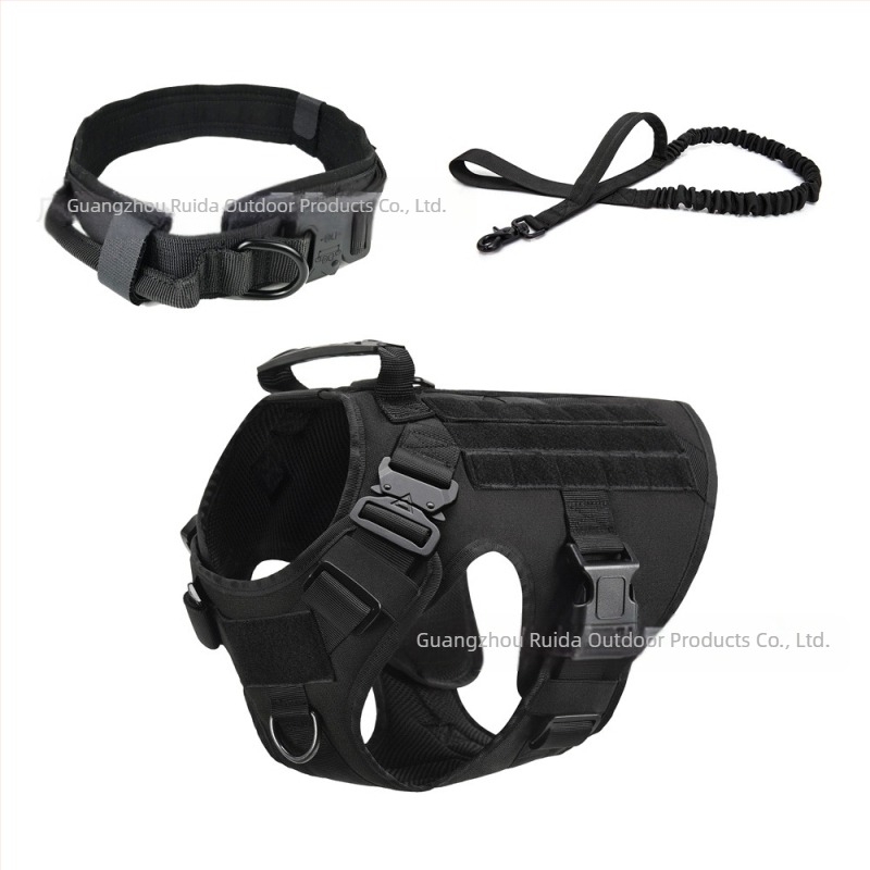 Curea tactică din nailon pentru câini mari, reglabilă și impermeabilă, vestă pentru câini, piept și spate, costum tactic pentru câini de companie