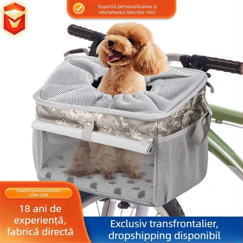 Geantă de mașină pliabilă din pânză pentru bicicletă, cadru pentru câine, animal de companie, capacitate mare, mașină electrică, scuter albastru