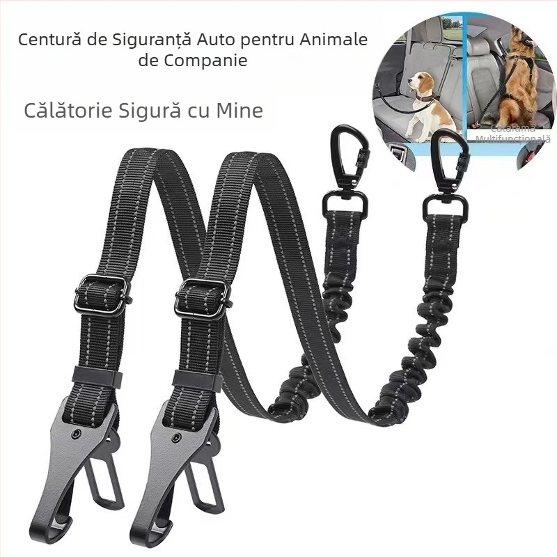 Centură de siguranță pentru animale de companie, universală, pentru câini, cataramă de siguranță fixă pentru mașină, frânghie de siguranță pentru mașină, tracțiune fixă, frânghie anti-stripping