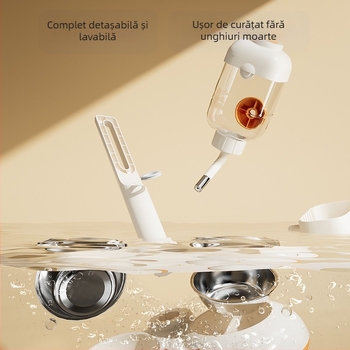 Set vertical din oțel inoxidabil pentru apă și hrană pentru câini și pisici, cu boluri duble anti-vărsare, pentru câini mici și mijlocii
