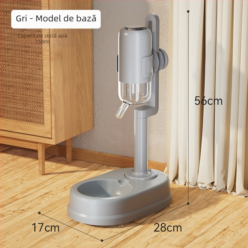 Set vertical din oțel inoxidabil pentru apă și hrană pentru câini și pisici, cu boluri duble anti-vărsare, pentru câini mici și mijlocii