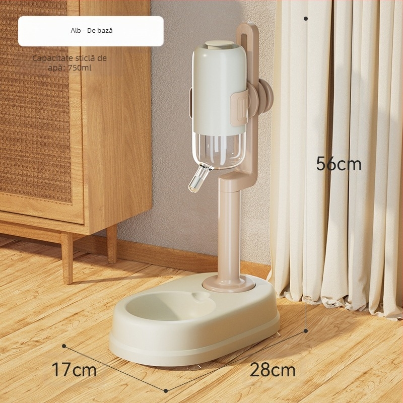 Set vertical din oțel inoxidabil pentru apă și hrană pentru câini și pisici, cu boluri duble anti-vărsare, pentru câini mici și mijlocii