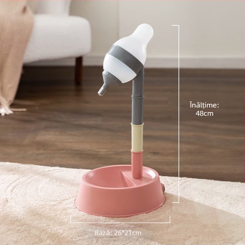 Set vertical din oțel inoxidabil pentru apă și hrană pentru câini și pisici, cu boluri duble anti-vărsare, pentru câini mici și mijlocii
