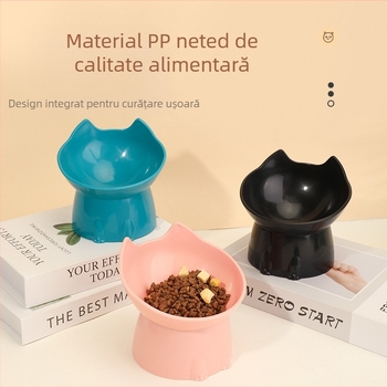 Bowl pentru pisici înalte transfrontaliere, cu protecție pentru gât, bol pentru câini, cu capacitate mare, bol pentru pisici, cu gură înclinată, anti-șoc, pentru animale de companie, provizii