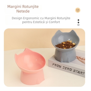Bowl pentru pisici înalte transfrontaliere, cu protecție pentru gât, bol pentru câini, cu capacitate mare, bol pentru pisici, cu gură înclinată, anti-șoc, pentru animale de companie, provizii