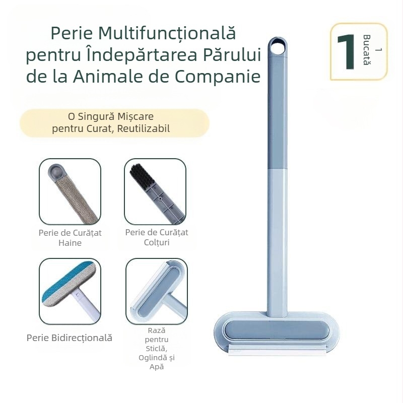 Racletă multifuncțională pentru păr de animale de companie, îndepărtator de păr de pisică, curățitor de păr de câine, îndepărtator de păr de covor și pat, instrument de îngrijire a animalelor de companie