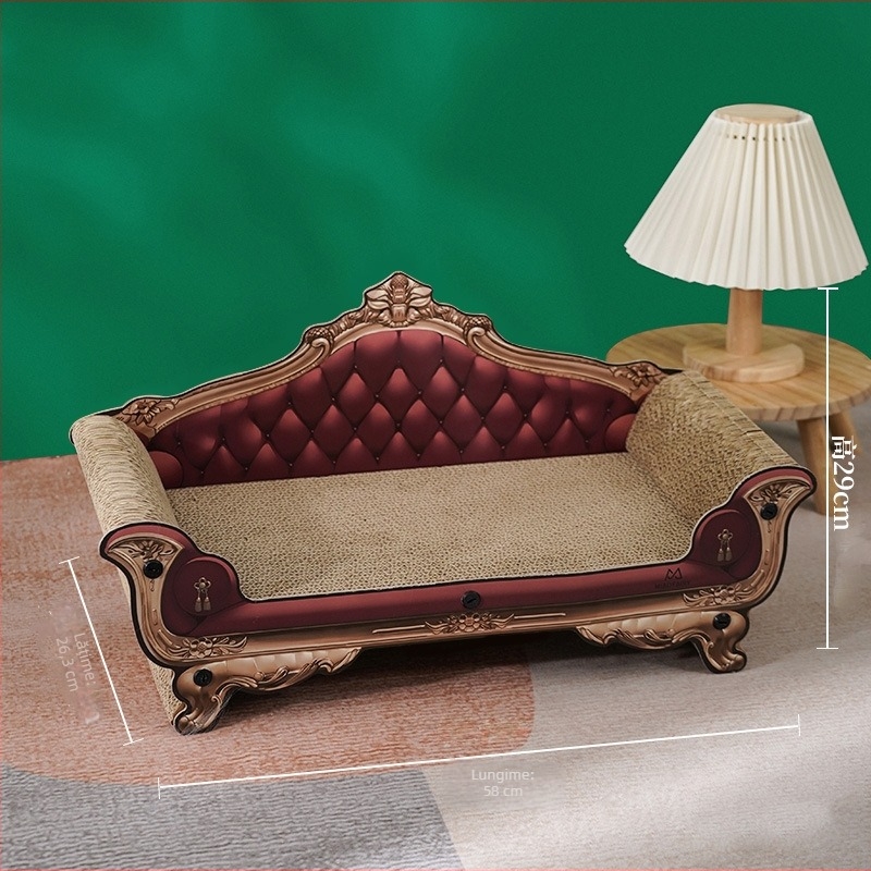 Tablă clasică de zgâriat pentru pisici, canapea, dublu strat, hârtie ondulată suprapozabilă, rezistentă la uzură, fără cioburi, multifuncțională din lemn masiv, gheare pentru pisici