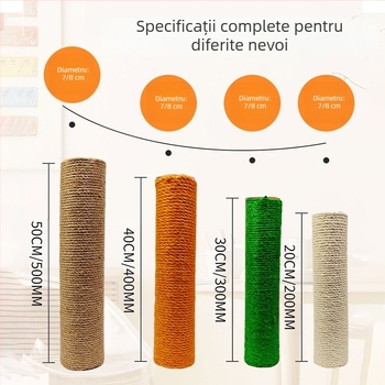 Stâlpi de sisal en-gros de diferite dimensiuni, verticali, rezistenți la uzură, fără mătreață, placă de zgârieturi pentru pisici, cadru de cățărat pentru pisici, jucărie pentru pisici de companie