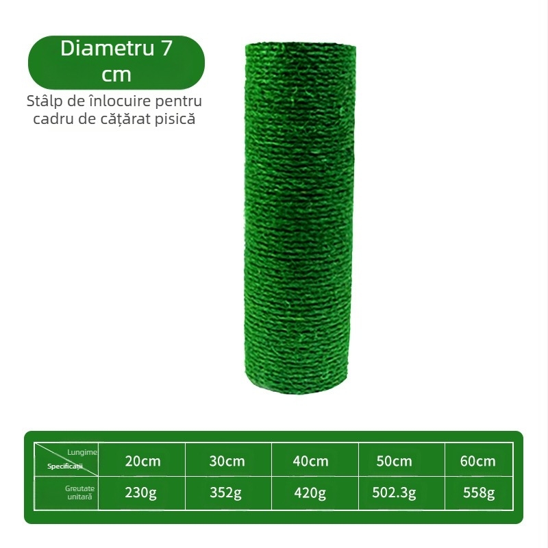 Stâlpi de sisal en-gros de diferite dimensiuni, verticali, rezistenți la uzură, fără mătreață, placă de zgârieturi pentru pisici, cadru de cățărat pentru pisici, jucărie pentru pisici de companie