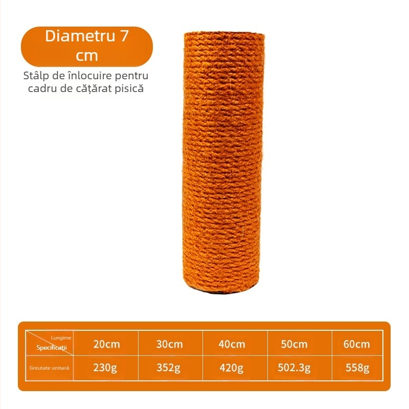 Stâlpi de sisal en-gros de diferite dimensiuni, verticali, rezistenți la uzură, fără mătreață, placă de zgârieturi pentru pisici, cadru de cățărat pentru pisici, jucărie pentru pisici de companie