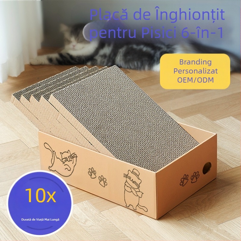 Model de desene animate fierbinte transfrontalier, dans, pisică, hârtie ondulată, zgârietură pentru pisici, gheare, artefact de măcinare, protecție a mediului, pisică, care ameliorează înfundarea și frecarea părului, jucându-se