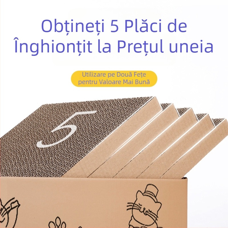 Model de desene animate fierbinte transfrontalier, dans, pisică, hârtie ondulată, zgârietură pentru pisici, gheare, artefact de măcinare, protecție a mediului, pisică, care ameliorează înfundarea și frecarea părului, jucându-se